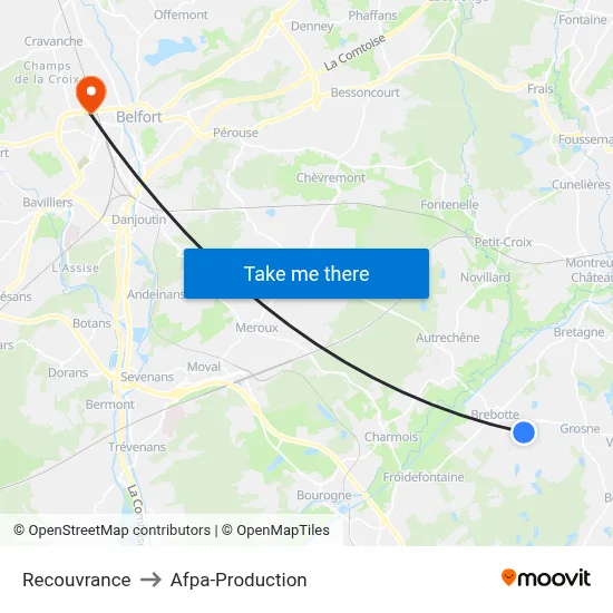Recouvrance to Afpa-Production map