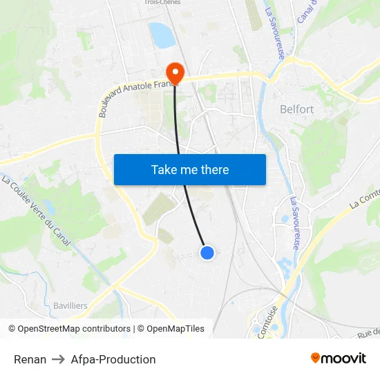 Renan to Afpa-Production map