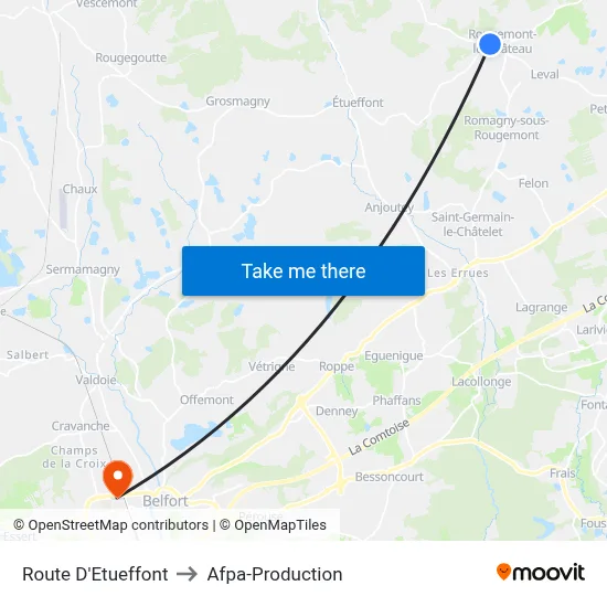 Route D'Etueffont to Afpa-Production map