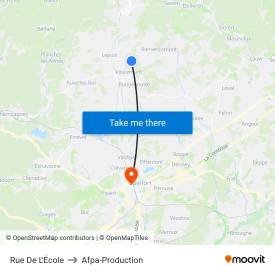 Rue De L'École to Afpa-Production map