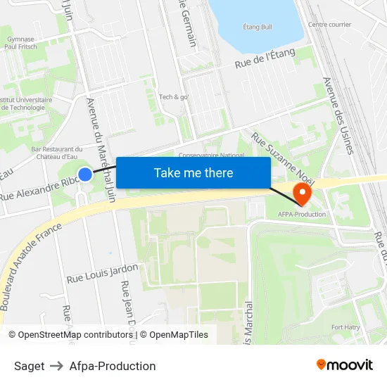 Saget to Afpa-Production map