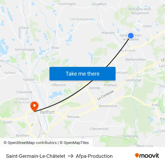 Saint-Germain-Le-Châtelet to Afpa-Production map