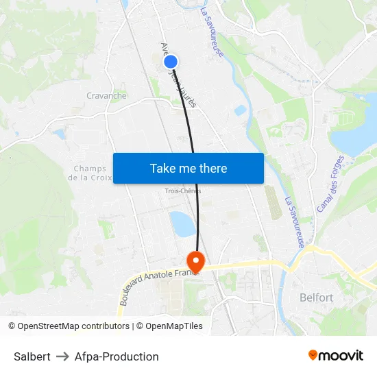 Salbert to Afpa-Production map