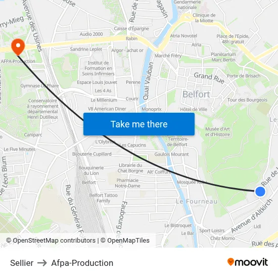 Sellier to Afpa-Production map