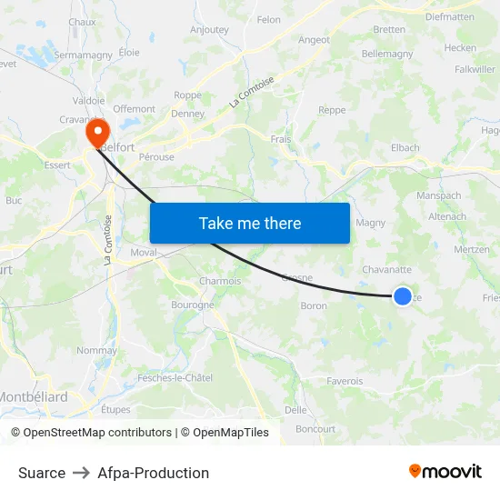 Suarce to Afpa-Production map