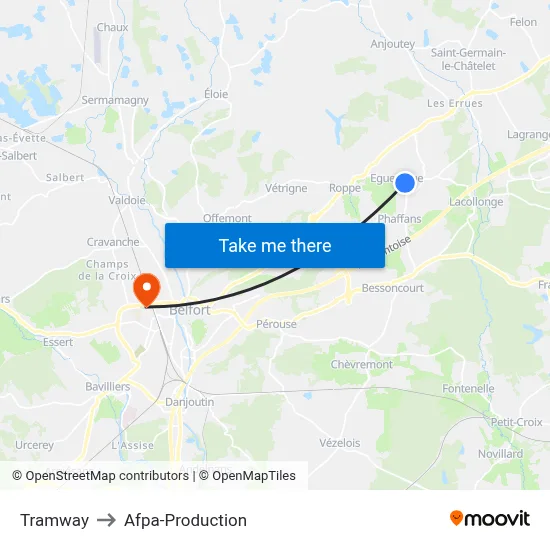Tramway to Afpa-Production map