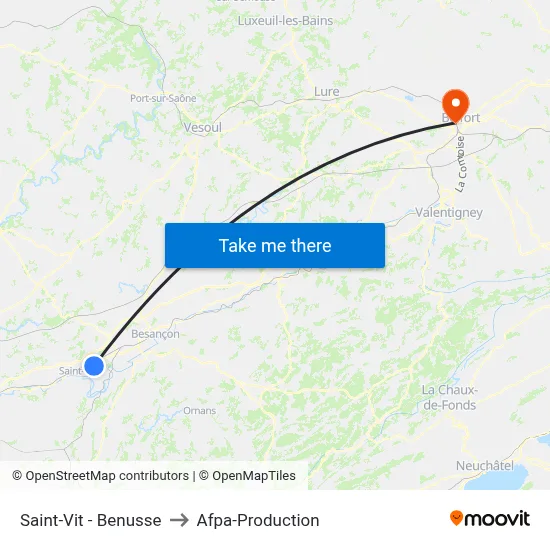 Saint-Vit - Benusse to Afpa-Production map