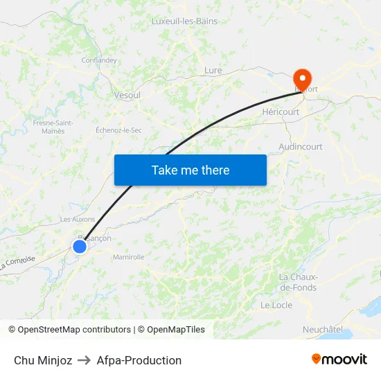 Chu Minjoz to Afpa-Production map