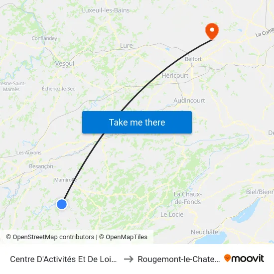 Centre D'Activités Et De Loisirs to Rougemont-le-Chateau map