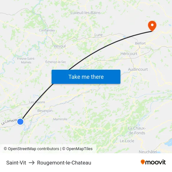 Saint-Vit to Rougemont-le-Chateau map