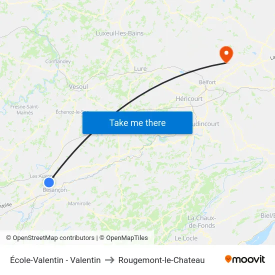 École-Valentin - Valentin to Rougemont-le-Chateau map