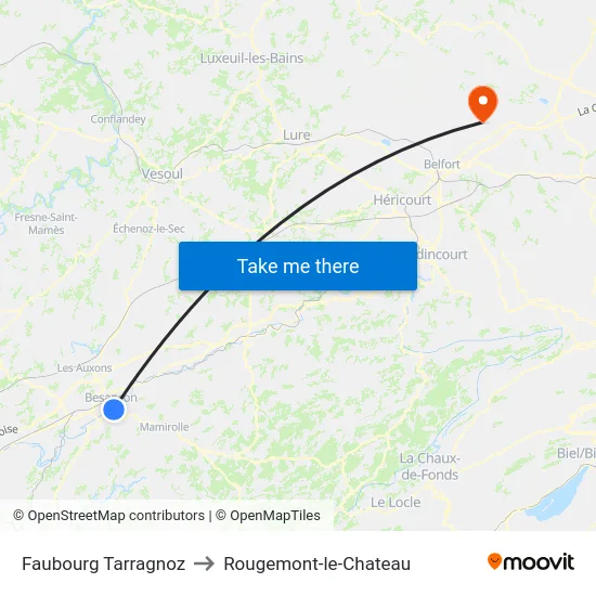Faubourg Tarragnoz to Rougemont-le-Chateau map