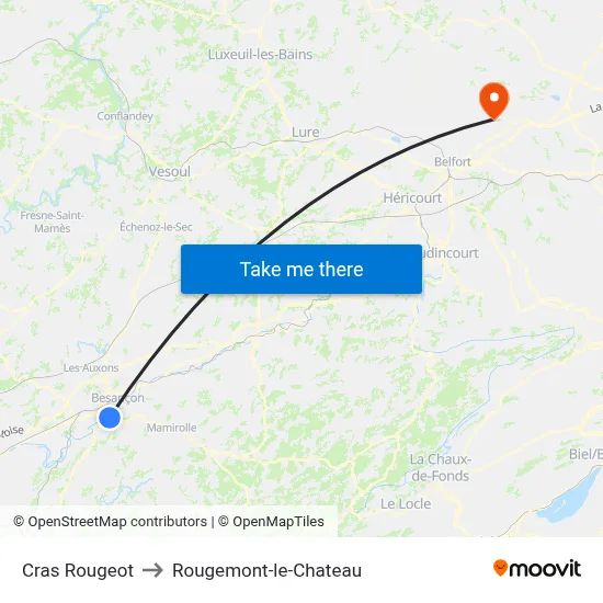 Cras Rougeot to Rougemont-le-Chateau map