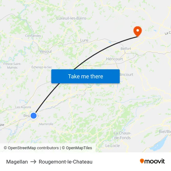 Magellan to Rougemont-le-Chateau map