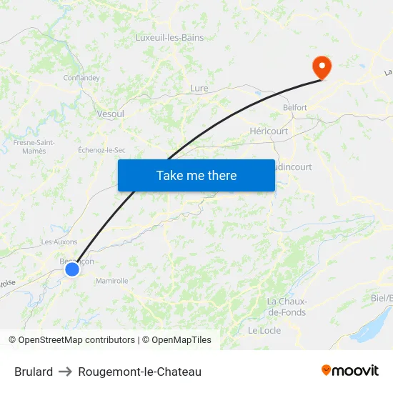 Brulard to Rougemont-le-Chateau map