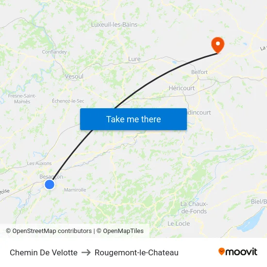 Chemin De Velotte to Rougemont-le-Chateau map