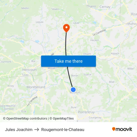 Jules Joachim to Rougemont-le-Chateau map