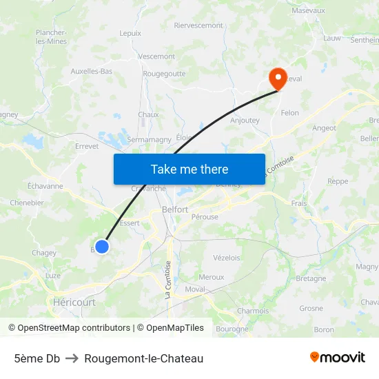 5ème Db to Rougemont-le-Chateau map