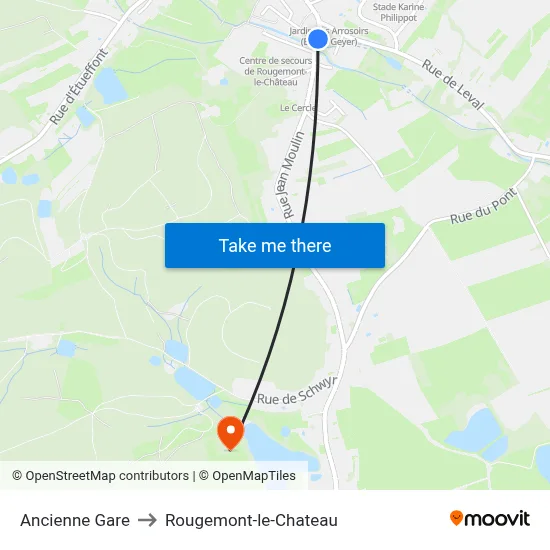 Ancienne Gare to Rougemont-le-Chateau map