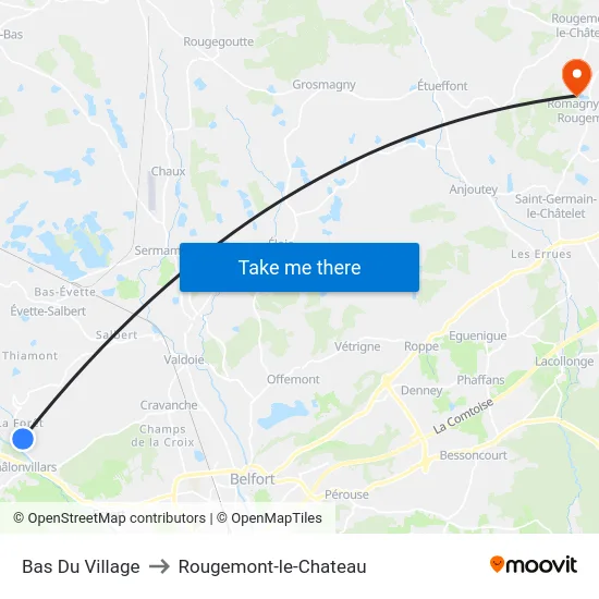 Bas Du Village to Rougemont-le-Chateau map
