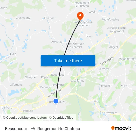 Bessoncourt to Rougemont-le-Chateau map