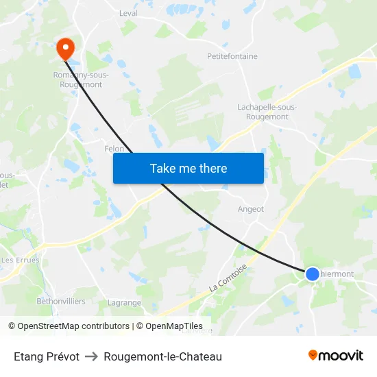Etang Prévot to Rougemont-le-Chateau map