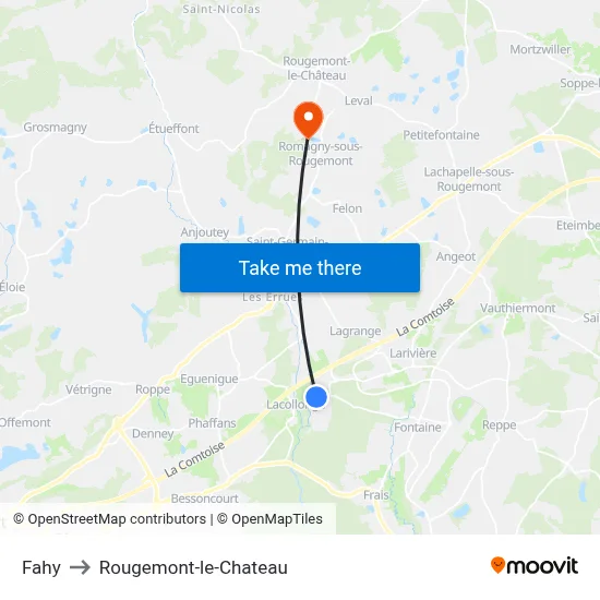 Fahy to Rougemont-le-Chateau map