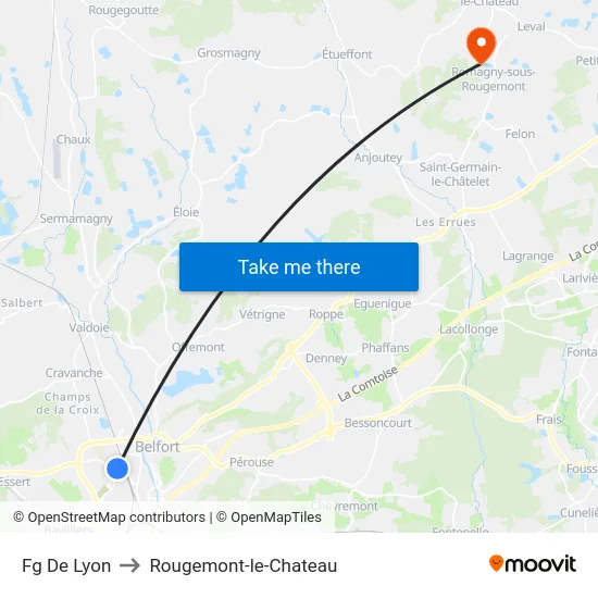 Fg De Lyon to Rougemont-le-Chateau map