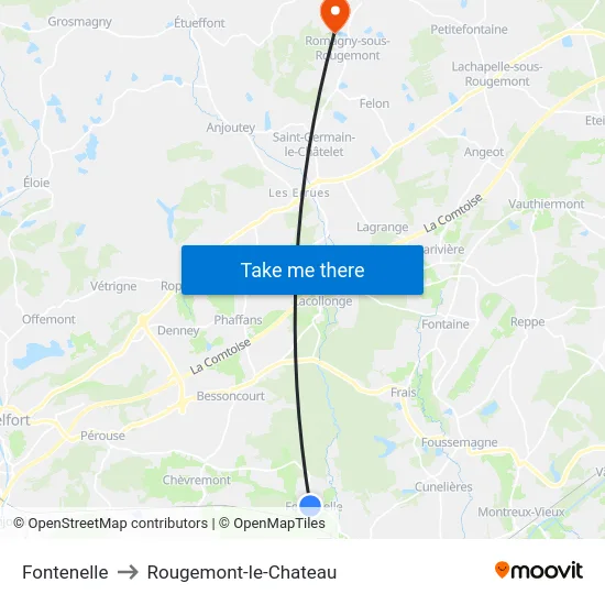 Fontenelle to Rougemont-le-Chateau map
