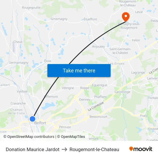 Donation Maurice Jardot to Rougemont-le-Chateau map