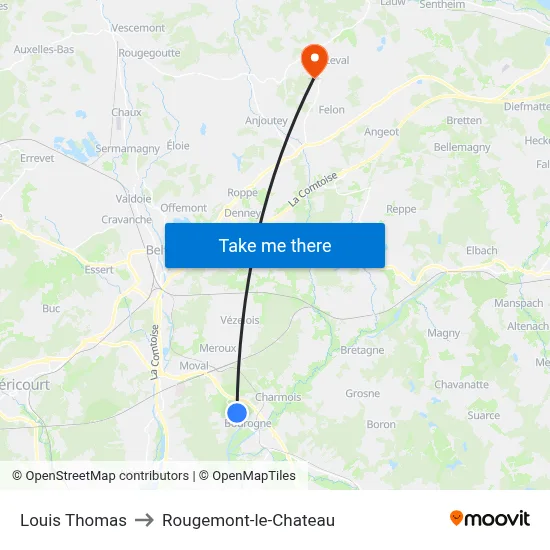 Louis Thomas to Rougemont-le-Chateau map