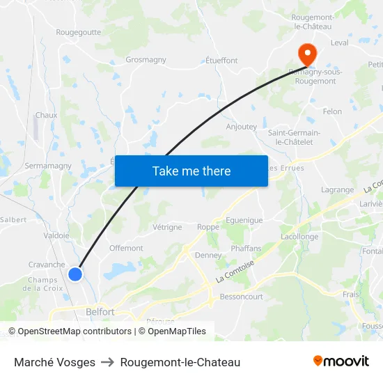 Marché Vosges to Rougemont-le-Chateau map