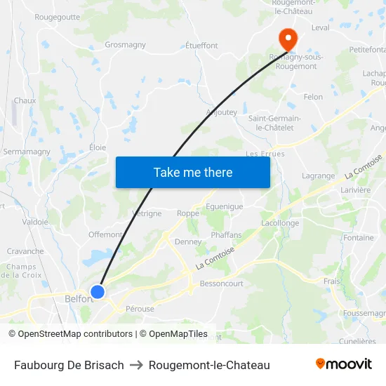 Faubourg De Brisach to Rougemont-le-Chateau map