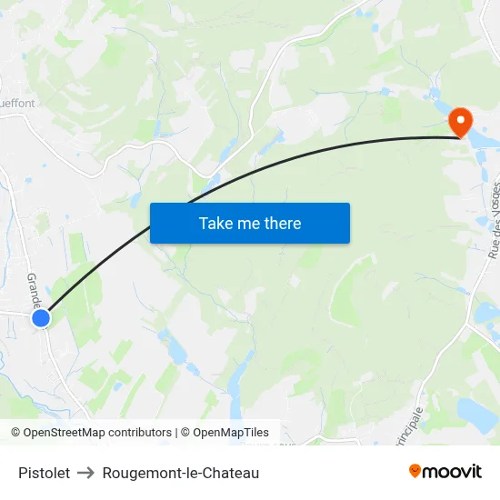 Pistolet to Rougemont-le-Chateau map