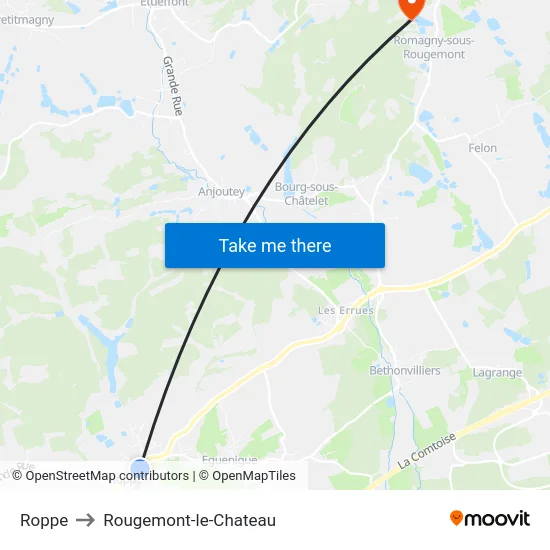 Roppe to Rougemont-le-Chateau map