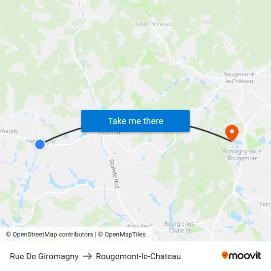Rue De Giromagny to Rougemont-le-Chateau map
