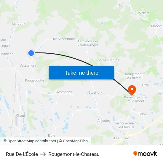 Rue De L'École to Rougemont-le-Chateau map