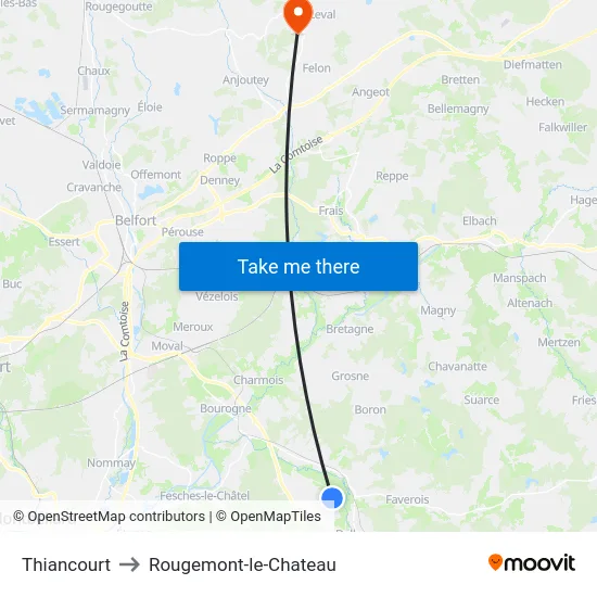 Thiancourt to Rougemont-le-Chateau map