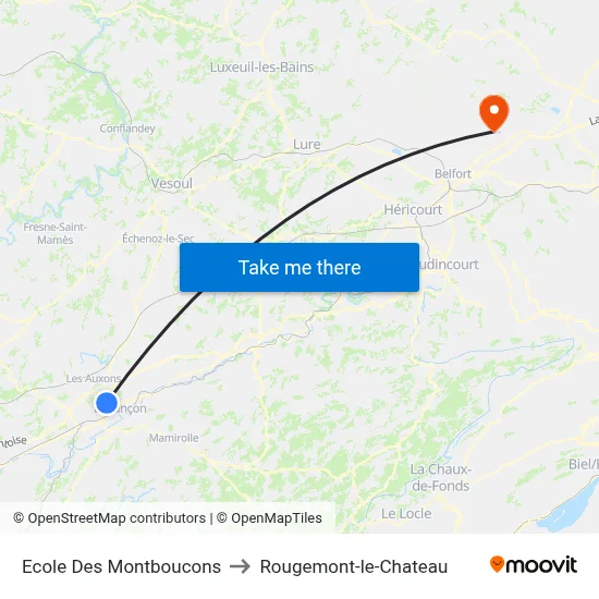 Ecole Des Montboucons to Rougemont-le-Chateau map