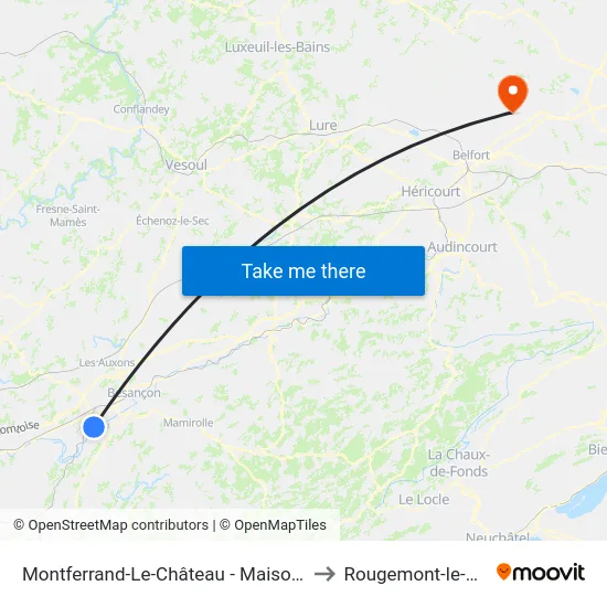 Montferrand-Le-Château - Maison De Retraite to Rougemont-le-Chateau map