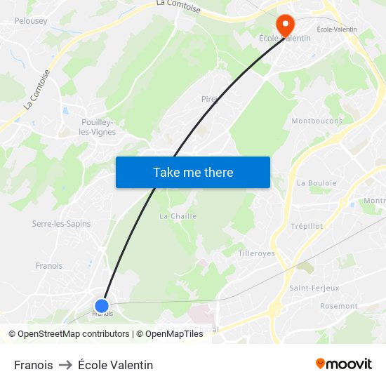 Franois to École Valentin map