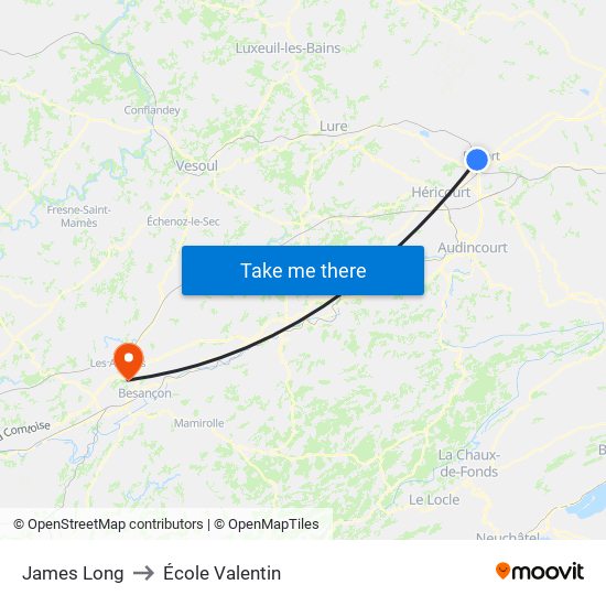 James Long to École Valentin map