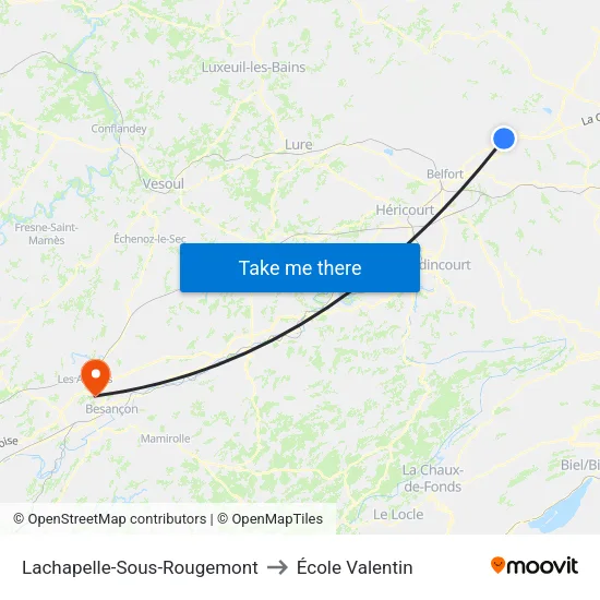 Lachapelle-Sous-Rougemont to École Valentin map