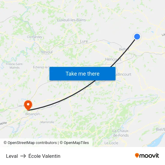 Leval to École Valentin map