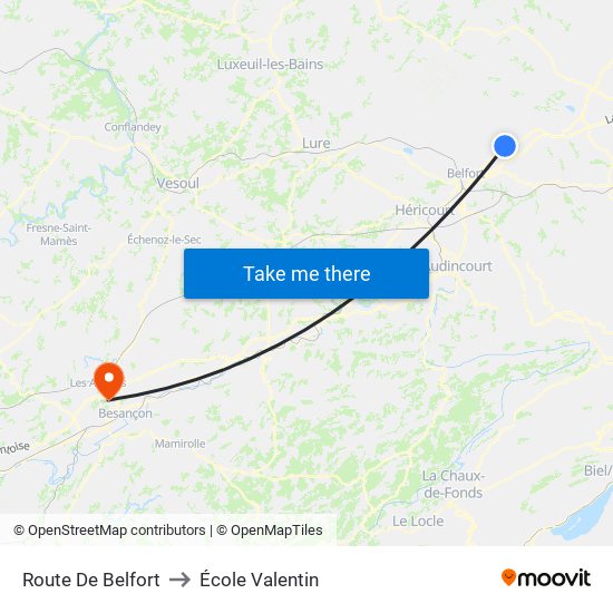 Route De Belfort to École Valentin map