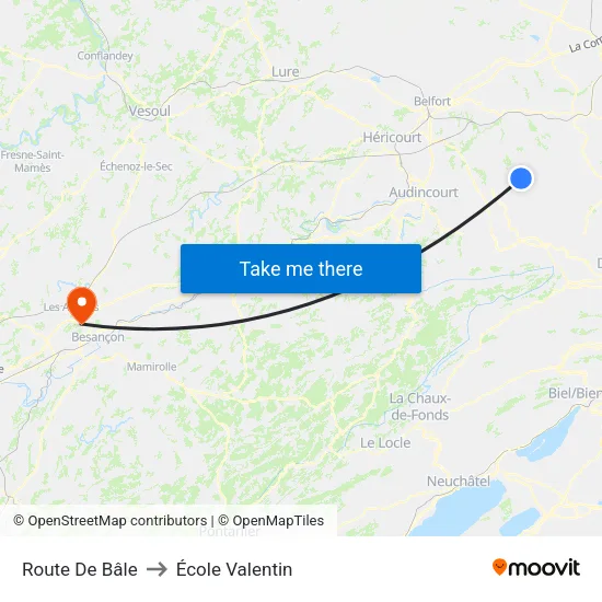 Route De Bâle to École Valentin map