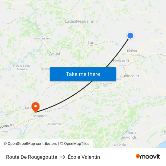 Route De Rougegoutte to École Valentin map
