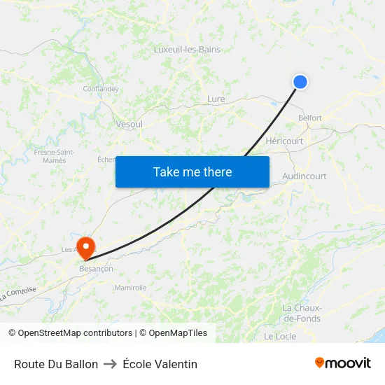 Route Du Ballon to École Valentin map
