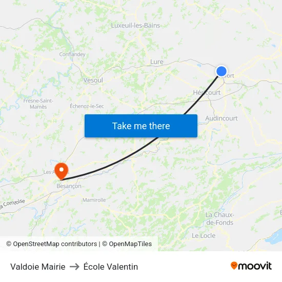 Valdoie Mairie to École Valentin map