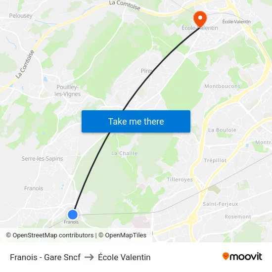 Franois - Gare Sncf to École Valentin map